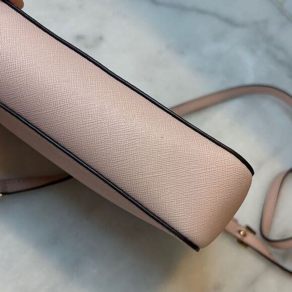 Michael Kors Bag Crossbody Purse Handbag Leather Cynthia Pink Chain Satchel Bag - Picture 9 of 16